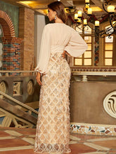 Lantern Sleeve Fringed Prom Dress